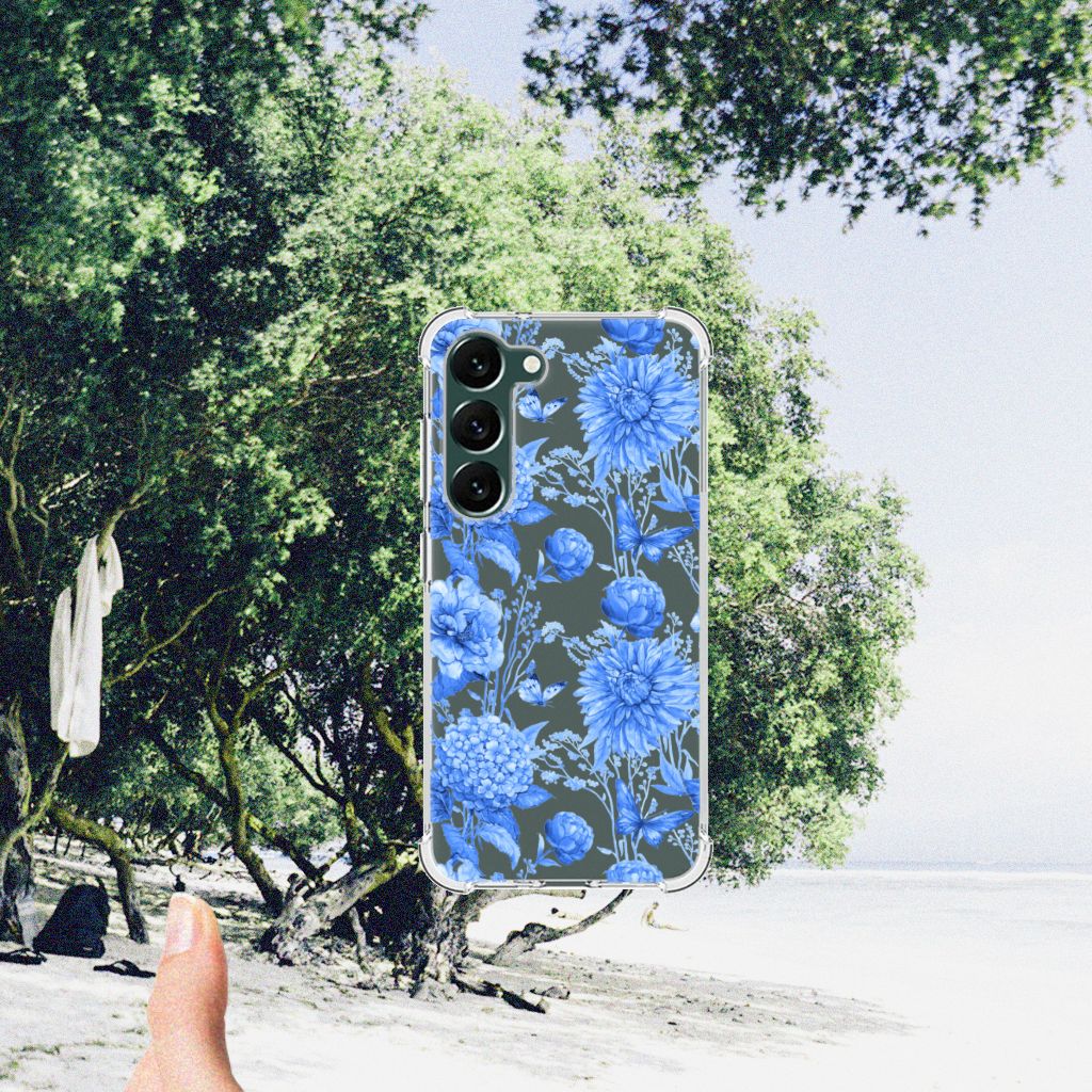 Case voor Samsung Galaxy S23 Plus Flowers Blue B2C Telecom