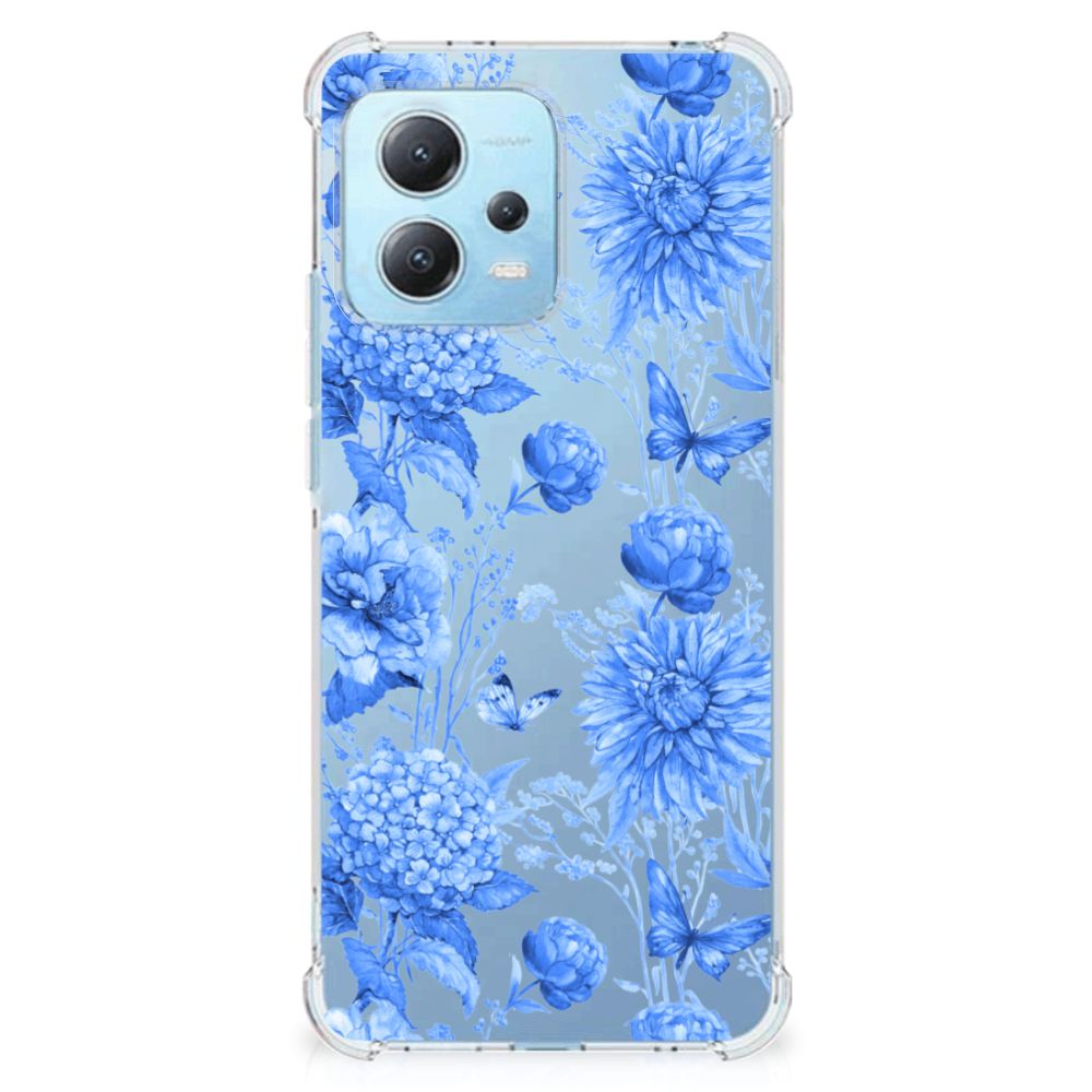 Case voor Xiaomi Redmi Note 12 5G Flowers Blue B2C Telecom