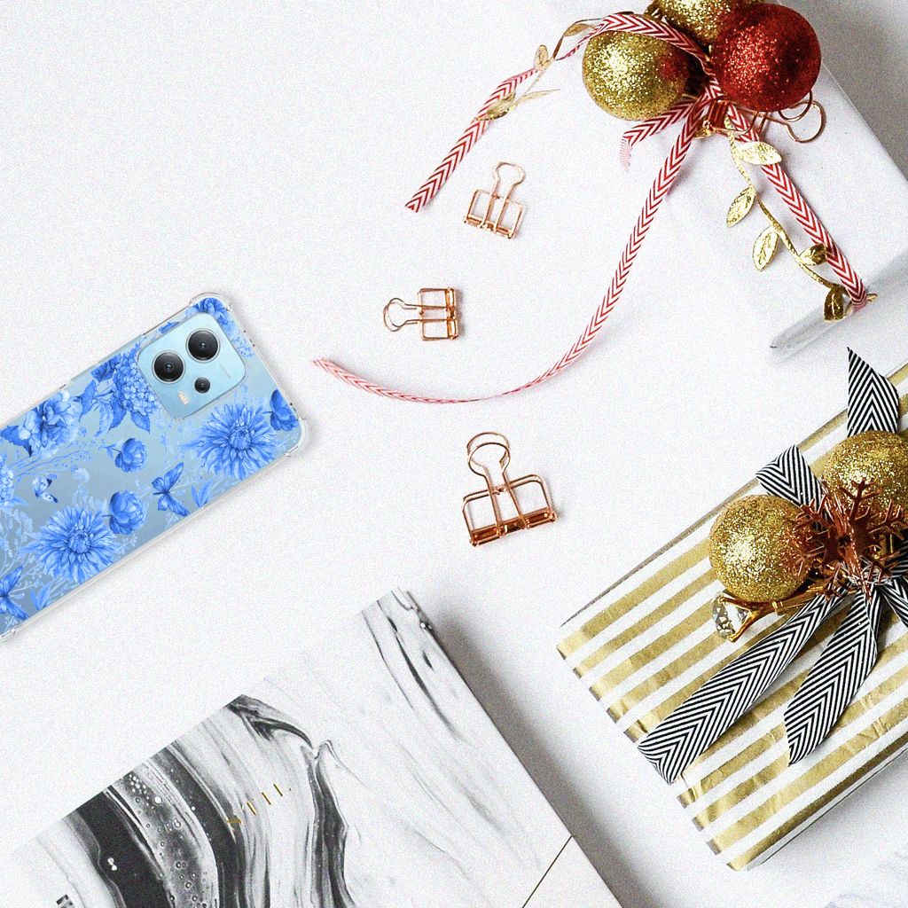 Case voor Xiaomi Redmi Note 12 5G Flowers Blue B2C Telecom