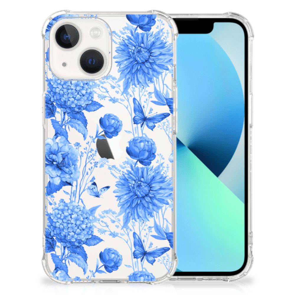 Case voor iPhone 13 Flowers Blue B2C Telecom