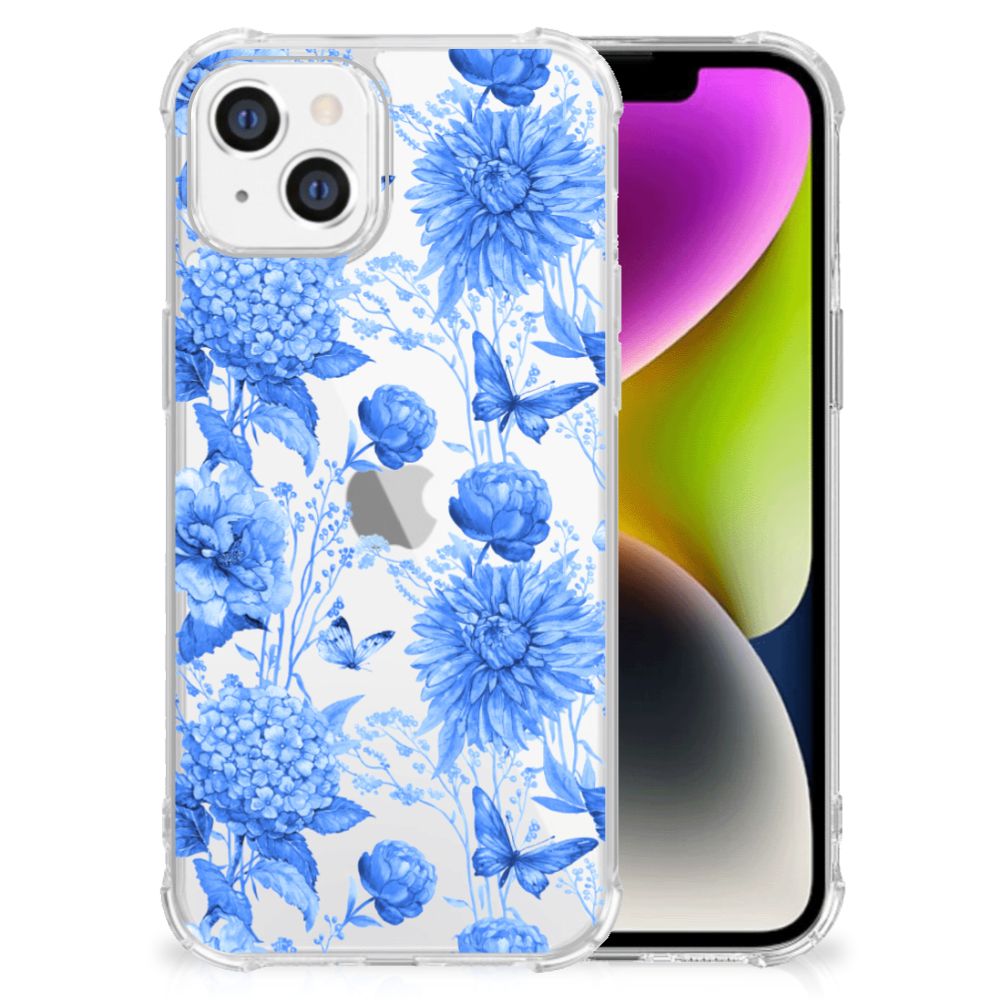 Case voor iPhone 14 Flowers Blue B2C Telecom