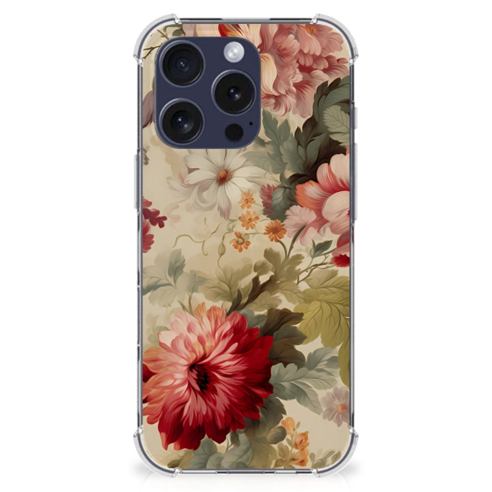 iPhone 16 Pro Max Case voor iPhone 16 Pro Max Bloemen achteraanzicht