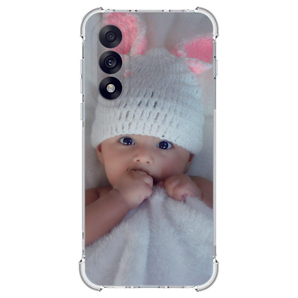Custom Telefoonhoesje OnePlus Nord 5 – Anti-Shock Back Cover baby met wollige muts en deken