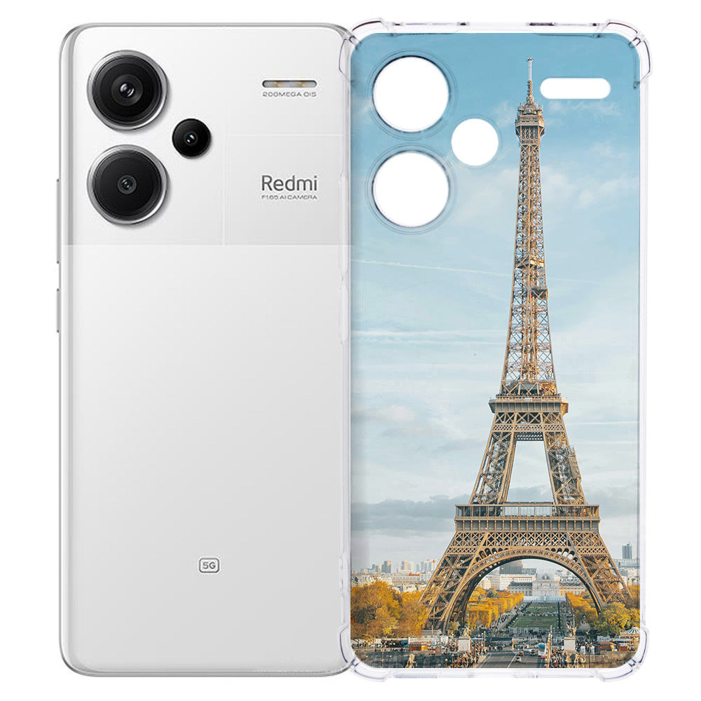 Xiaomi Redmi Note 13 Pro Plus custom telefoonhoesje Eiffel Tower design achterzijde