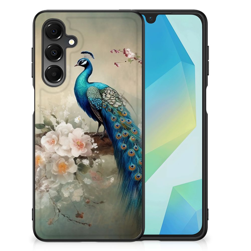 Samsung Galaxy A16 5G/4G Dierenprint Telefoonhoesje Vintage Pauwen voorkant