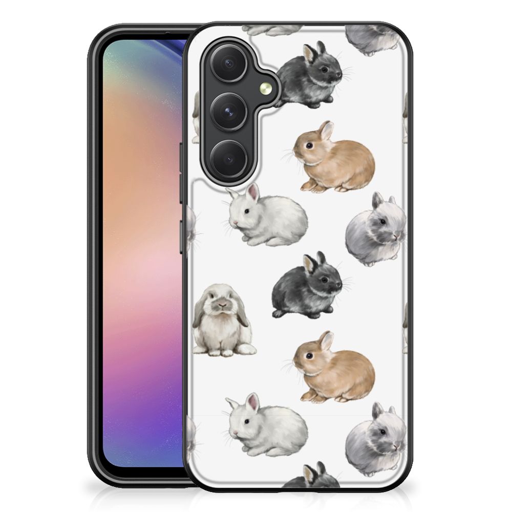 Samsung Galaxy A54 Dierenprint Telefoonhoesje Konijntjes voorzijde