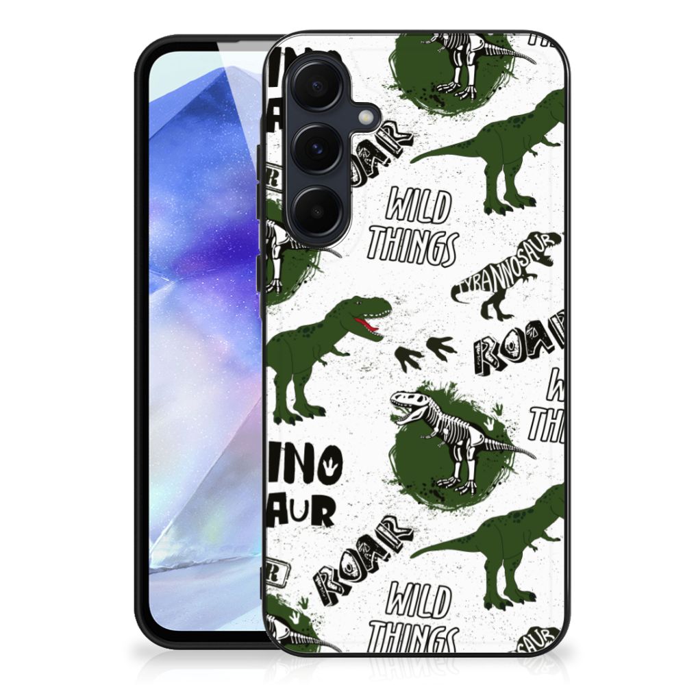 Samsung Galaxy A55 Dierenprint Telefoonhoesje Dinosaurus design voorkant
