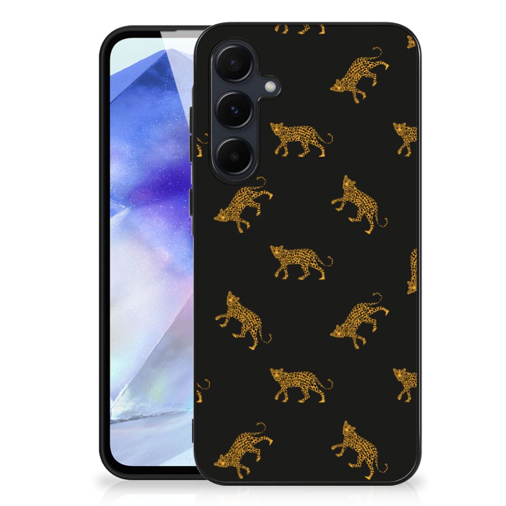 Samsung Galaxy A55 Dierenprint Telefoonhoesje Leopards vooraanzicht