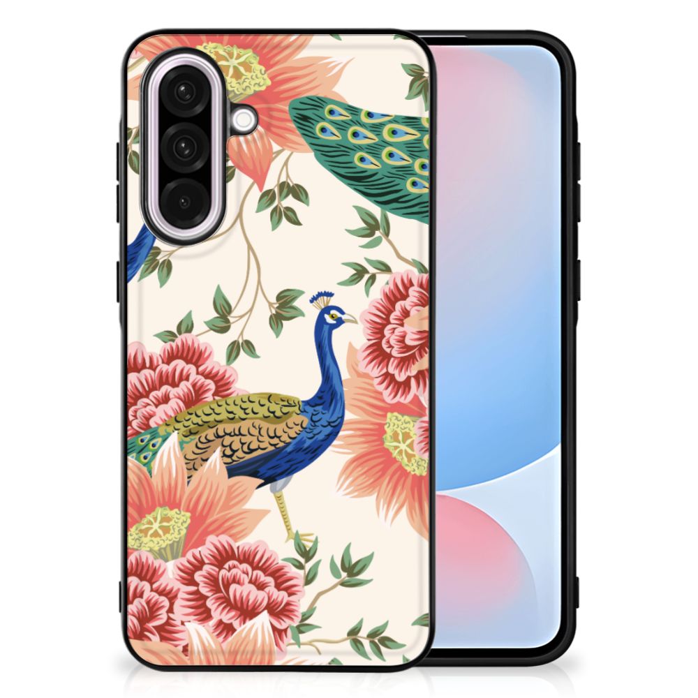 Samsung Galaxy A56 Dierenprint Telefoonhoesje Pink Peacock voorkant