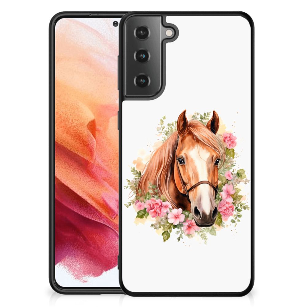 Samsung Galaxy S21 Dierenprint Telefoonhoesje Paard voorkant