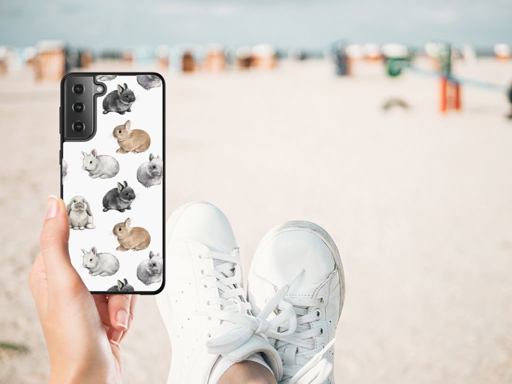 Dierenprint Telefoonhoesje voor Samsung Galaxy S21 Plus Konijntjes B2C Telecom