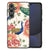 Samsung Galaxy S24 FE Dierenprint Telefoonhoesje Pink Peacock voorkant