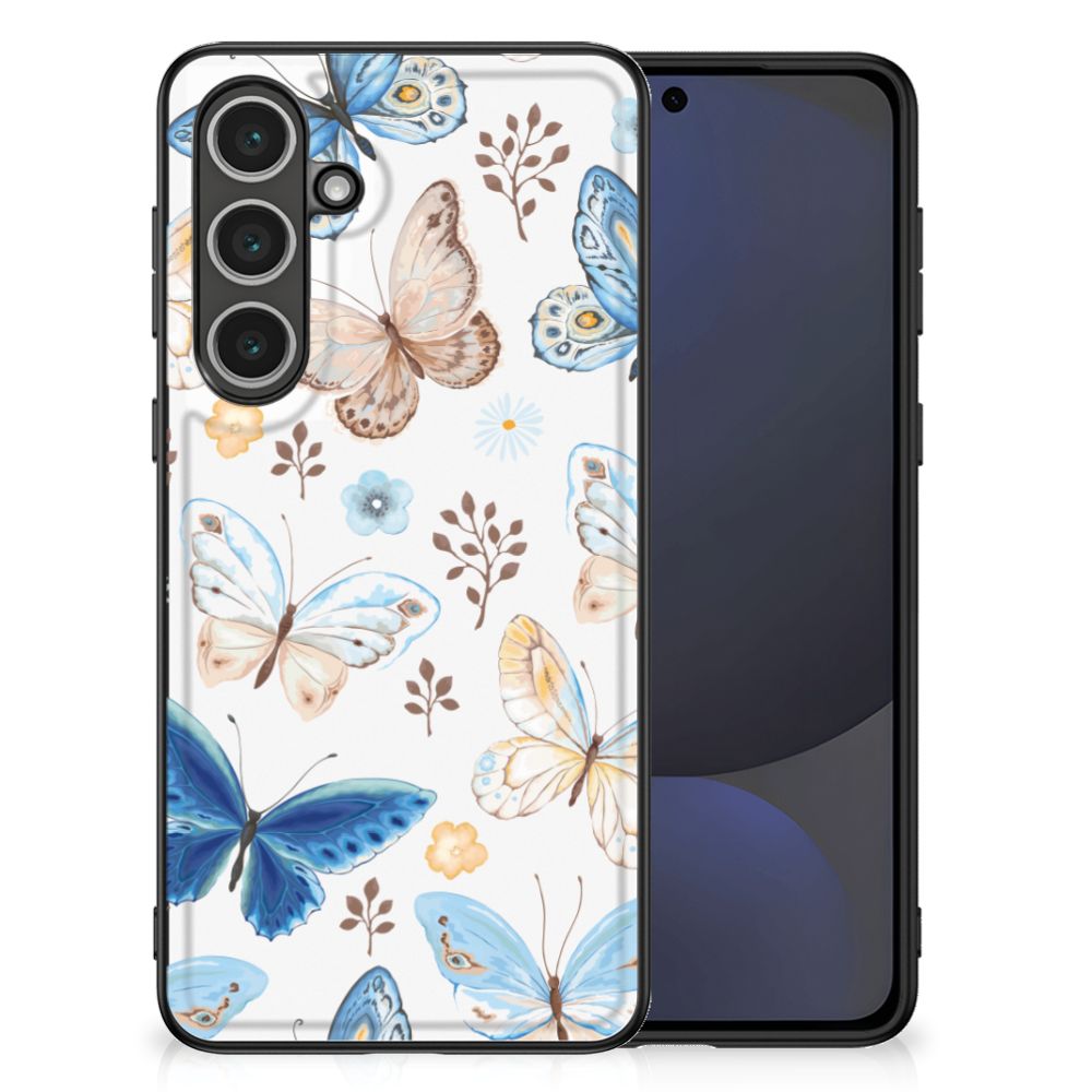 Samsung Galaxy S24 FE Dierenprint Telefoonhoesje Vlinder achteraanzicht