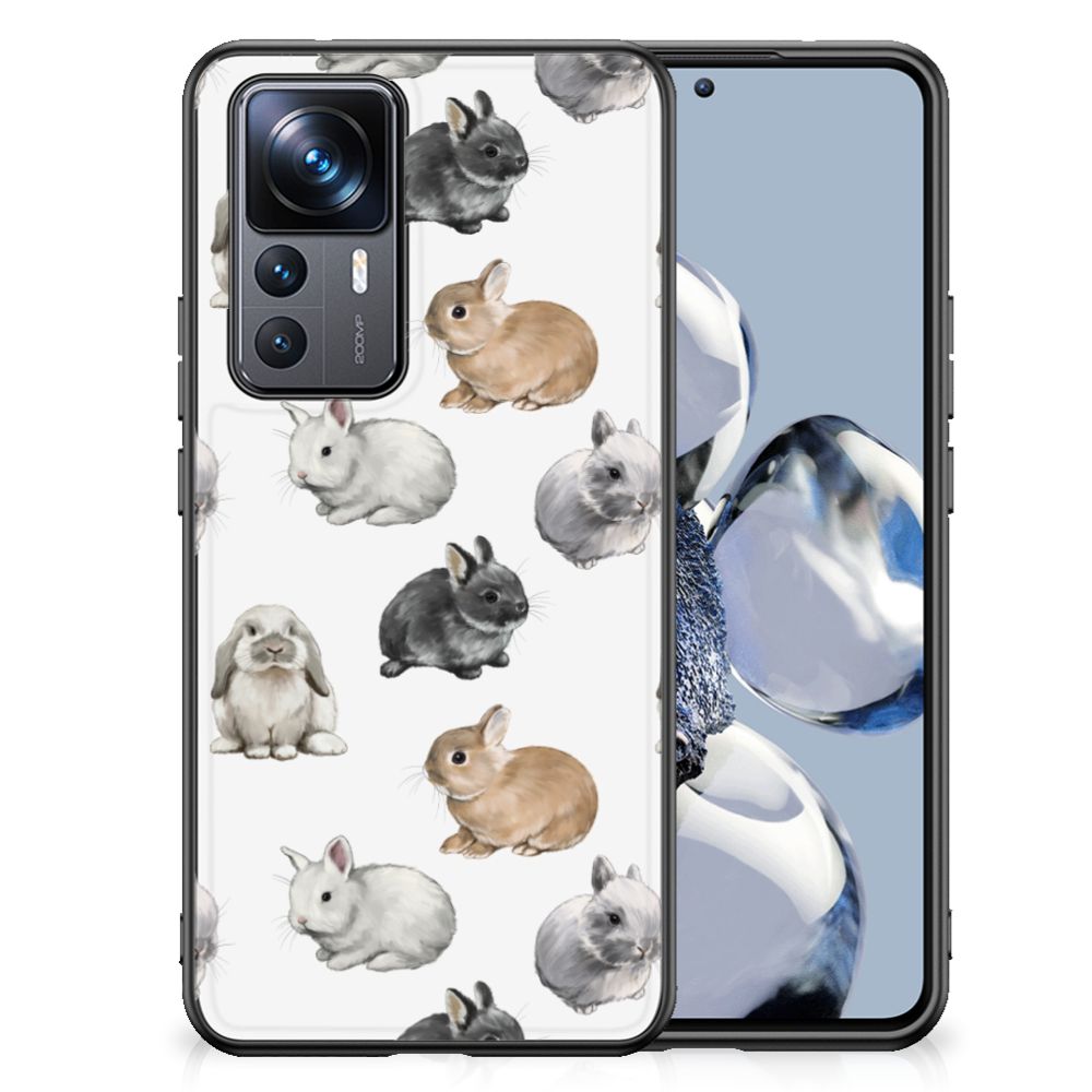 Dierenprint Telefoonhoesje voor Xiaomi 12T | 12T Pro Konijntjes B2C Telecom
