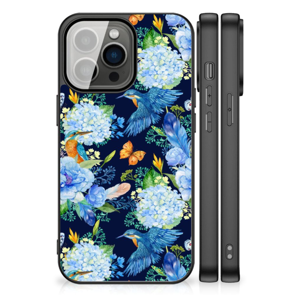 Dierenprint Telefoonhoesje voor iPhone 13 Pro IJsvogel design aanzicht