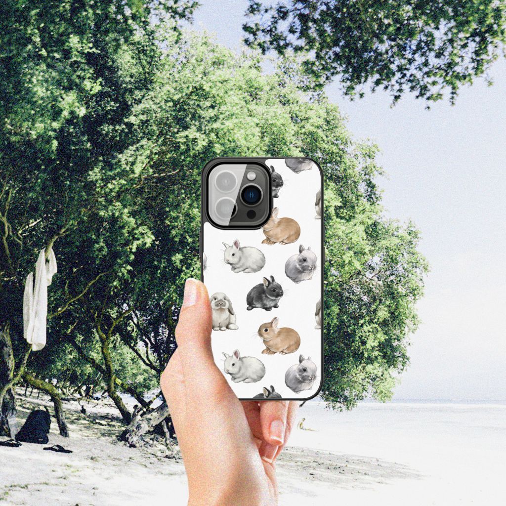 Dierenprint Telefoonhoesje voor iPhone 13 Pro Konijntjes B2C Telecom