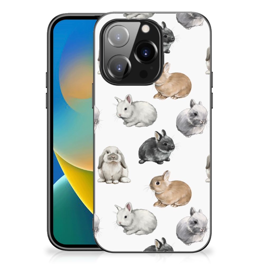 Dierenprint Telefoonhoesje voor iPhone 14 Pro Konijntjes B2C Telecom