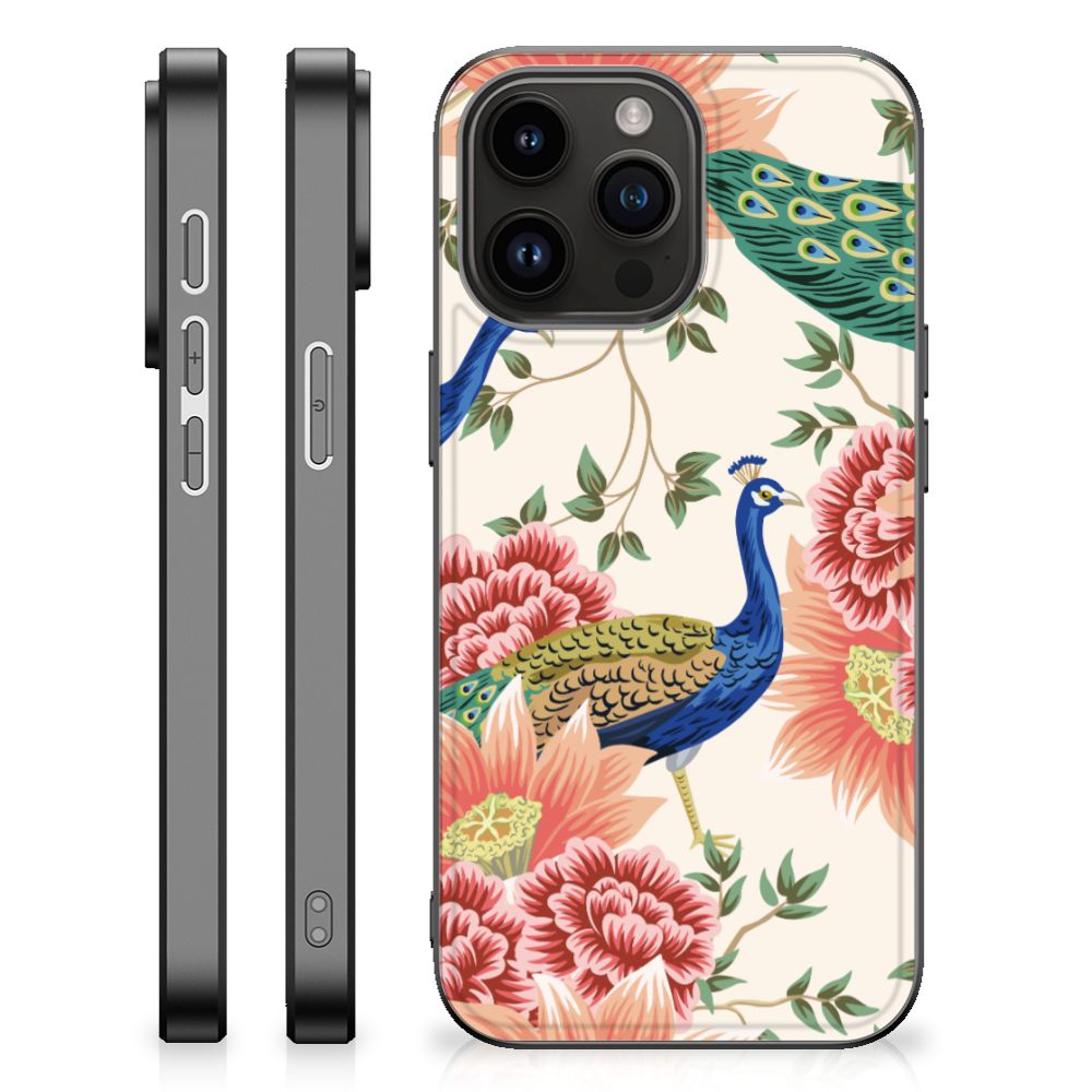 Dierenprint Telefoonhoesje voor iPhone 15 Pro Max Pink Peacock B2C Telecom