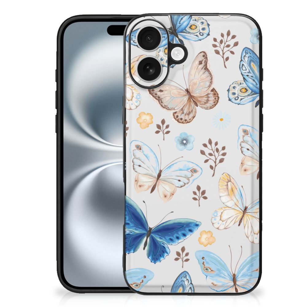 Dierenprint Telefoonhoesje voor iPhone 16 Plus Vlinder design vlinders aanzicht