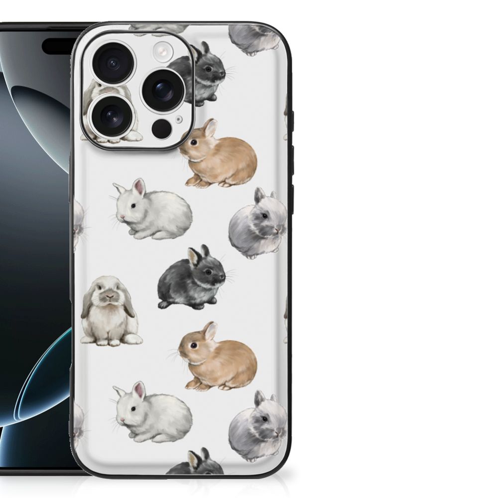Apple iPhone 16 Pro Max Dierenprint Telefoonhoesje voor iPhone 16 Pro Max Konijntjes voorkant