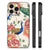 Dierenprint Telefoonhoesje voor iPhone 16 Pro Pink Peacock voorkant zijkanten
