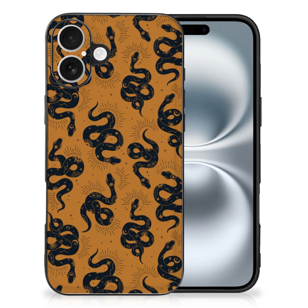 Dierenprint Telefoonhoesje voor iPhone 16 Snakes snakes design achteraanzicht