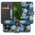 Fairphone 6 Elegant Ijsvogel And Bloemen Design Bookcase Hoesje donkerblauw bloemen design