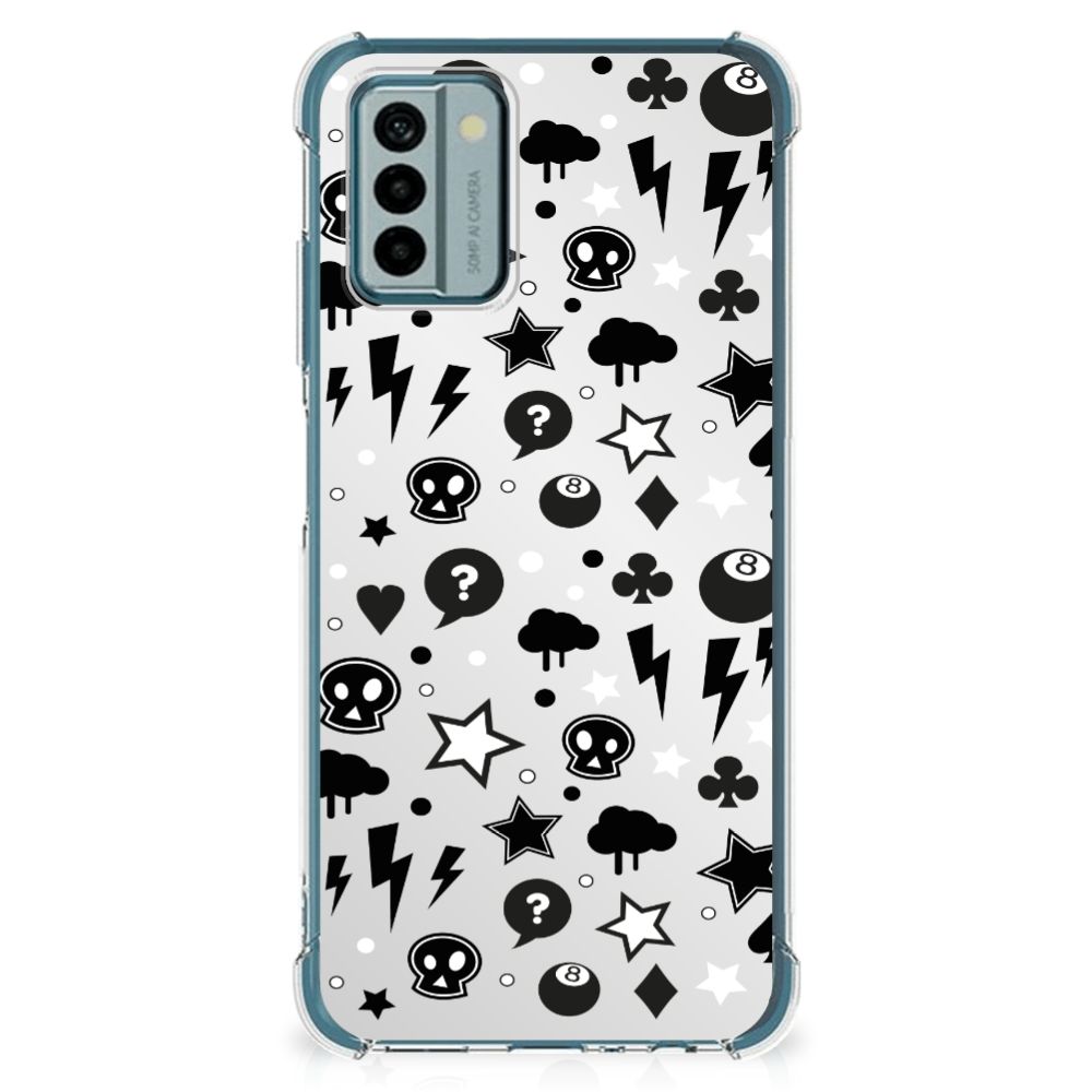 Extreme Case Nokia G22 Silver Punk telefoonhoesje design zwart wit kleurrijk