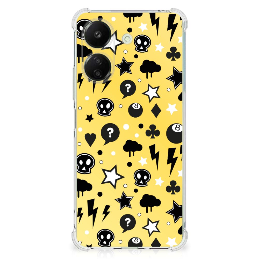 Extreme Case Xiaomi Redmi 13C 4G Punk Geel telefoonhoesje Punk Geel design achterkant