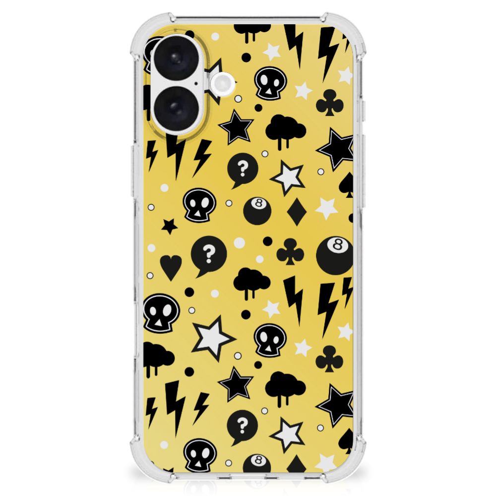 Extreme Case iPhone 16 Plus Punk Geel telefoonhoesje punk geel design voorkant