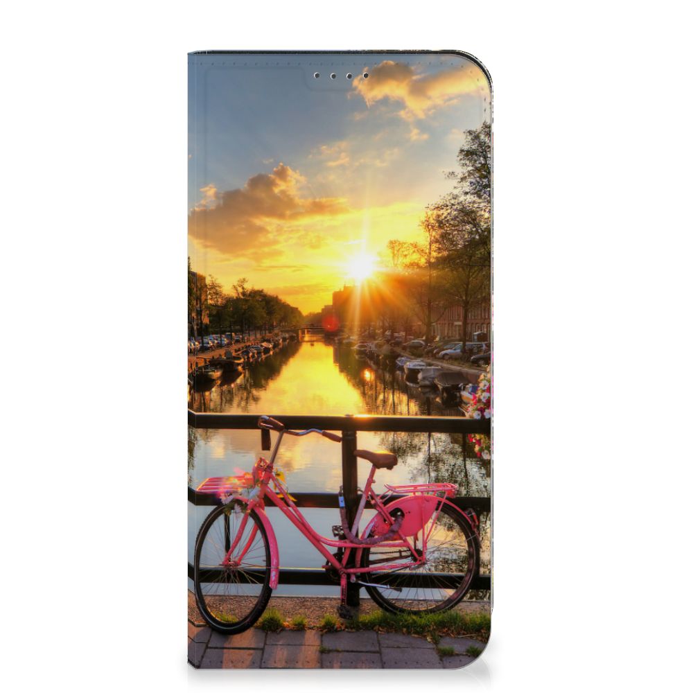 Fairphone 5 Book Cover Amsterdamse Grachten fiets zonsondergang reflectie water