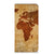 Fairphone 5 Book Cover Wereldkaart hoesje wereldkaart bruin design vooraanzicht