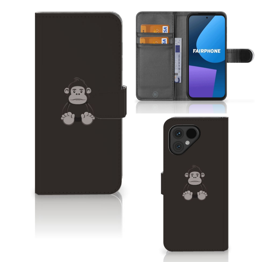 Fairphone 5 Leuk Hoesje Gorilla hoesje gorilla knuffel design aanzicht