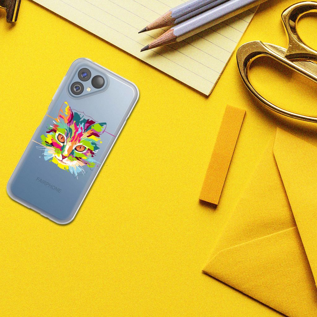 Fairphone 5 Telefoonhoesje met Naam Cat Color