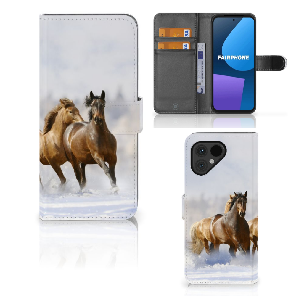 Fairphone 5 Telefoonhoesje met Pasjes Paarden
