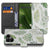 Fairphone 6 Bookcase Hoesje met Bladeren Design in Lichtgroen Wit en 3 Pasjes voorzijde