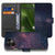 Fairphone 6 Paars Blauw Glitter Sterren Book Case Stars design sterrenregen aanzicht