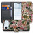 Flowers Hoesje iPhone Air Book Case bloemenprint paars wit vooraanzicht