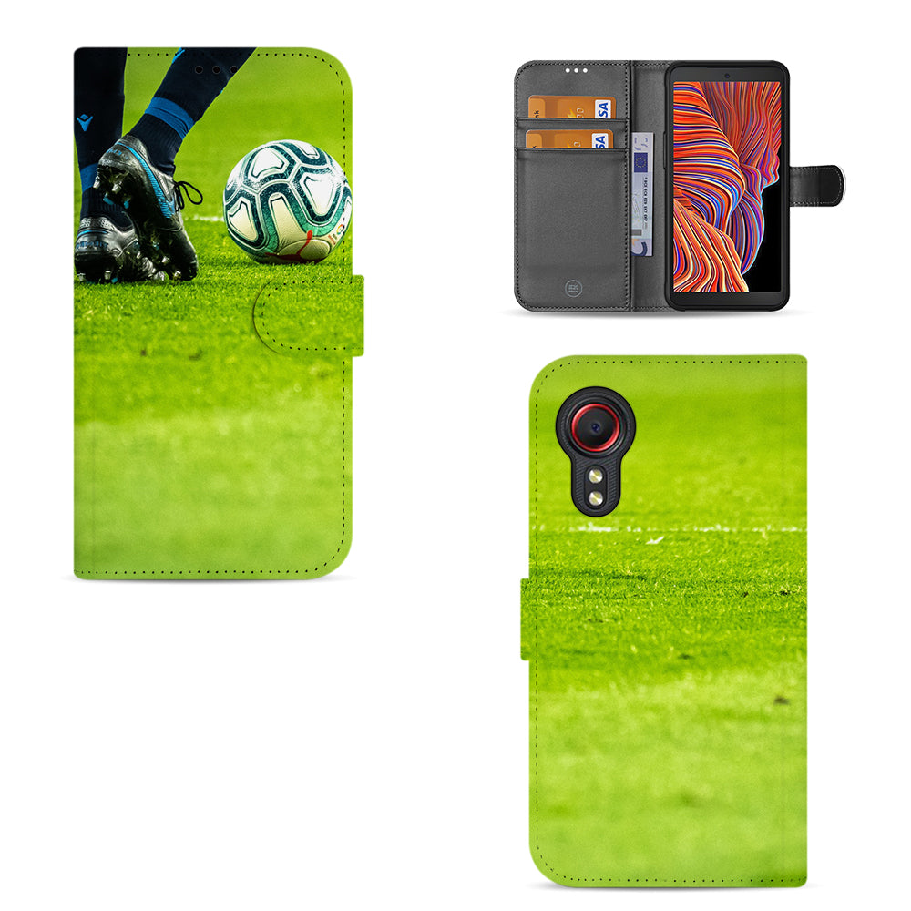 Samsung Galaxy Xcover 5 Gepersonaliseerd Book Cover Hoesje Eigen Foto Tekst voorzijde achterzijde