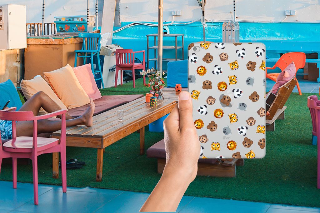Hippe Hoes voor Apple iPad Mini 4 | Mini 5 (2019) Dieren Emojis - B2C Telecom
