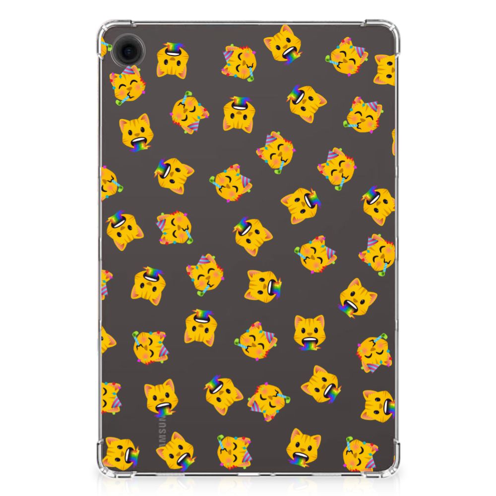 Samsung Galaxy Tab A9 Plus Hippe Hoes Katten Emojis achterkant design