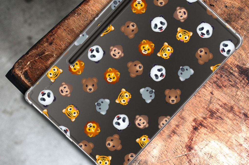 Hippe Hoes voor Samsung Galaxy Tab S9 Plus Dieren Emojis