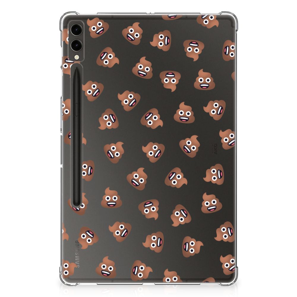 Samsung Galaxy Tab S9 Plus Hippe Hoes Poep Emojis design achterkant