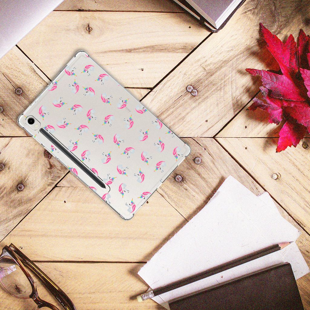 Samsung Galaxy Tab S9 Hippe Hoes Unicorns bovenaanzicht
