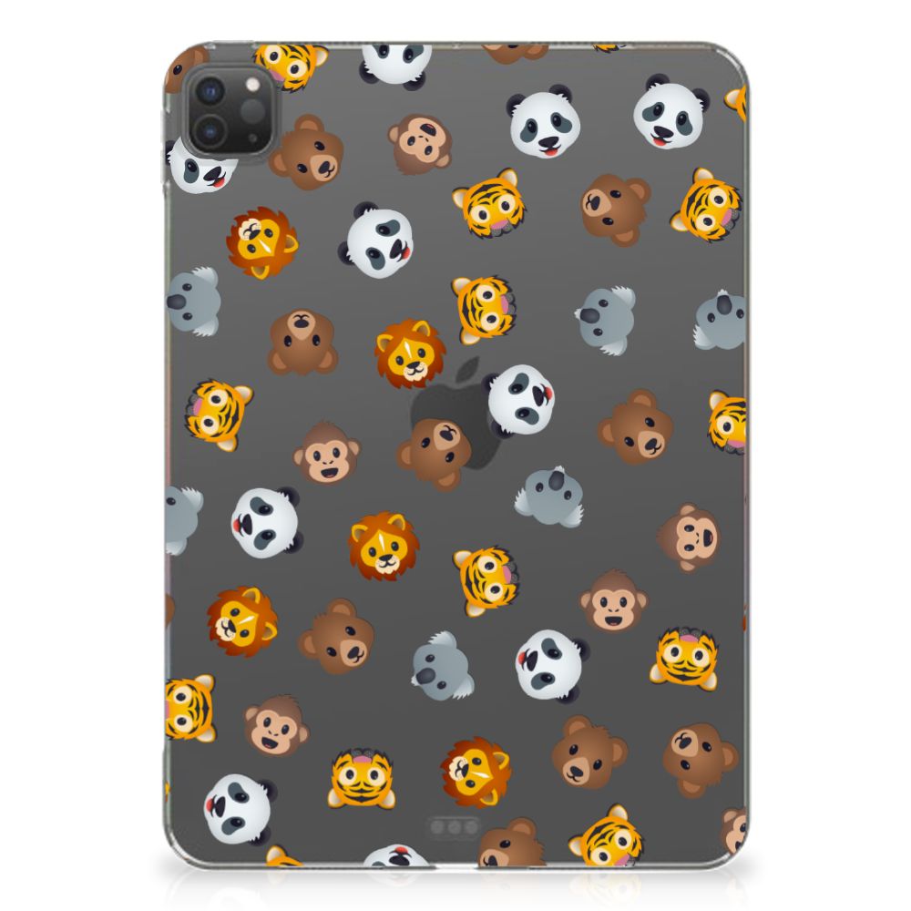Hippe Hoes voor iPad Pro 11 (2024) Dieren Emojis design dierenachterkant