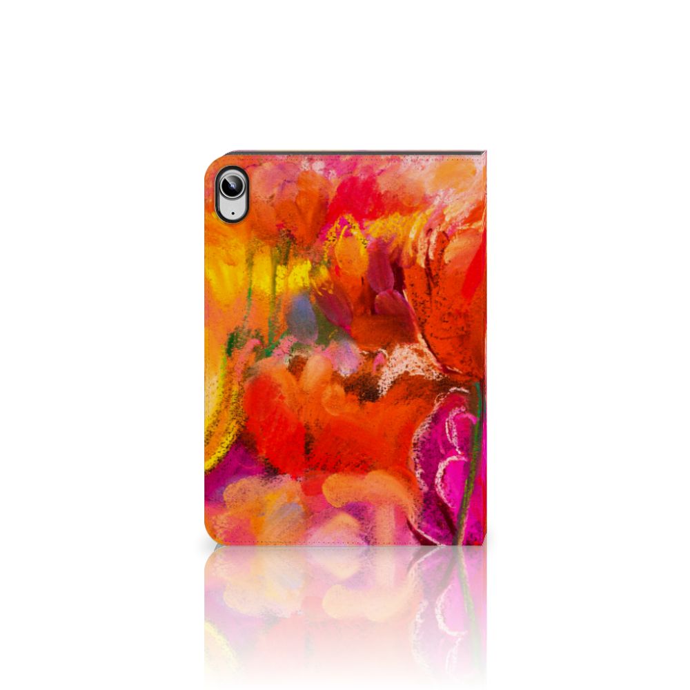 Hoes iPad (2022) 10.9 Tulips hoesje tulpen ontwerp achterkant