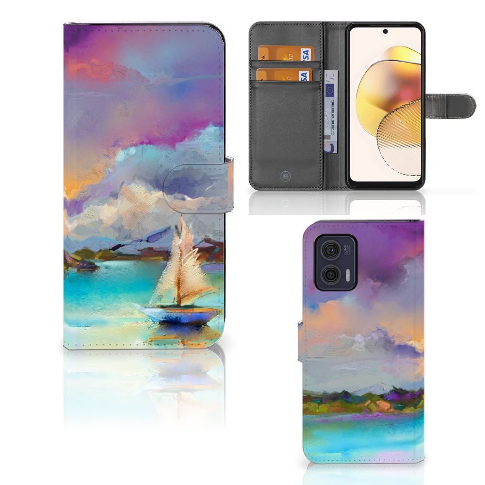 Hoesje Motorola Moto G73 Boat design kunst abstract boot aanzicht