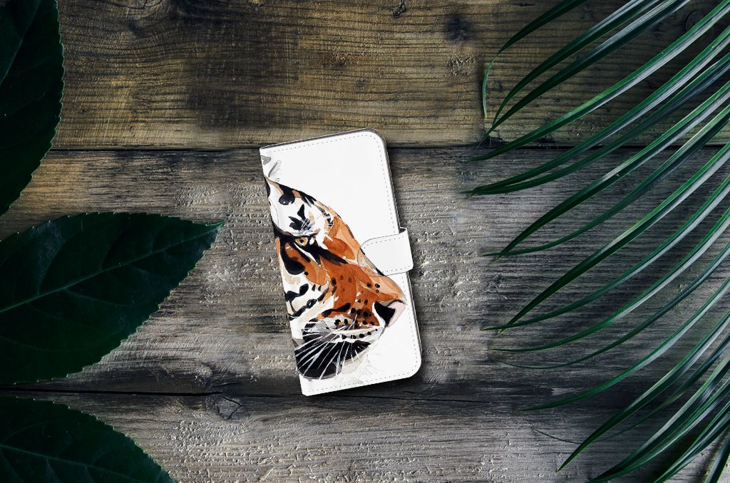 Hoesje Nokia C12 Watercolor Tiger design tijger aanzicht