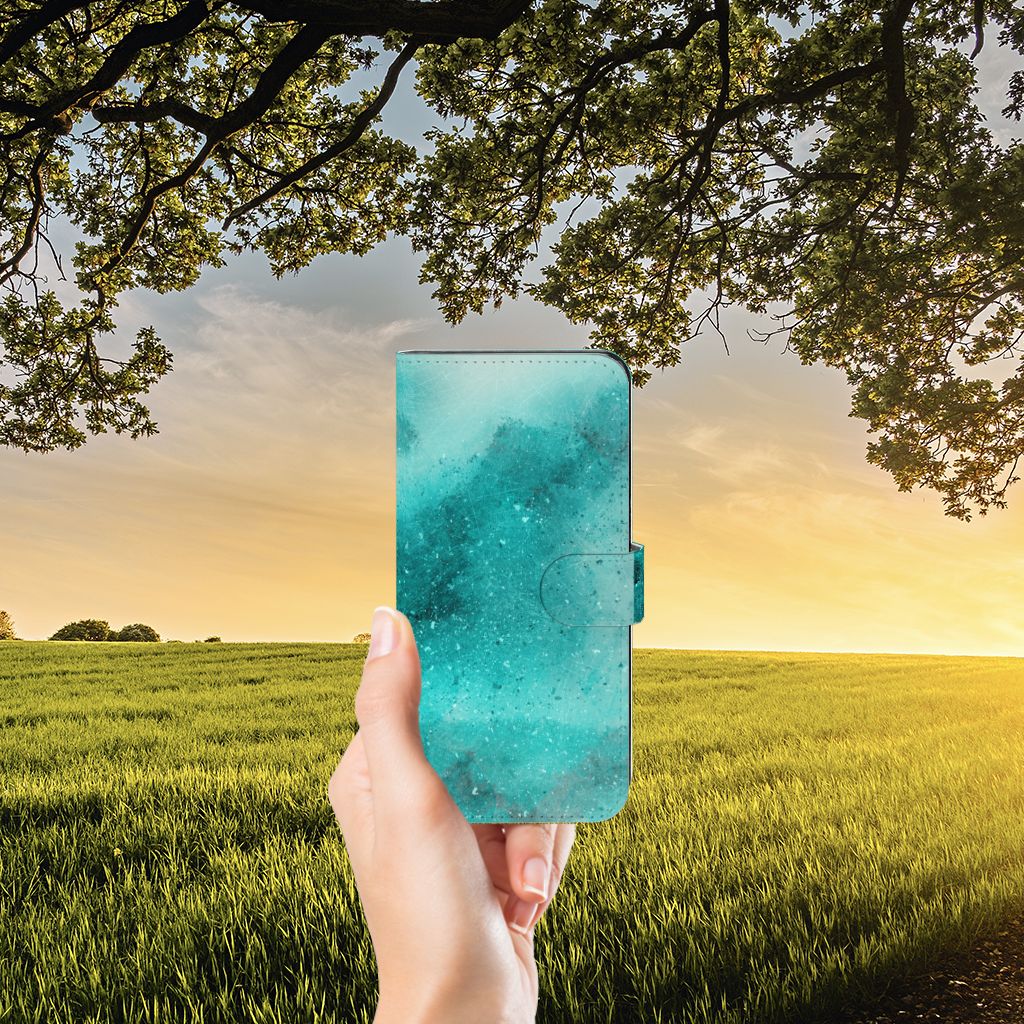 OPPO Reno8 T 5G Hoesje Painting Blue design blauw hand aanzicht