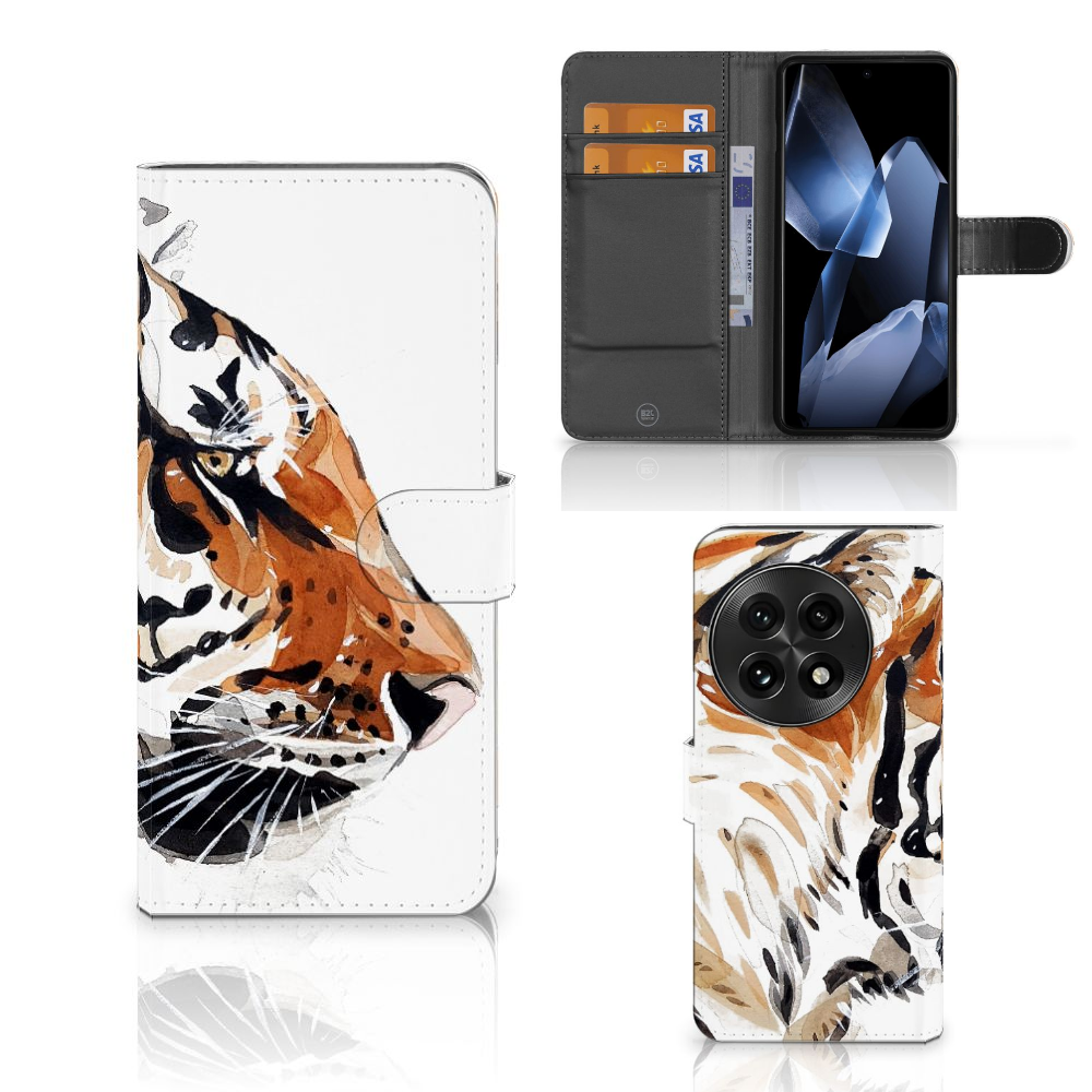 OnePlus 13 Hoesje OnePlus 13 Watercolor Tiger tijger design voorkant